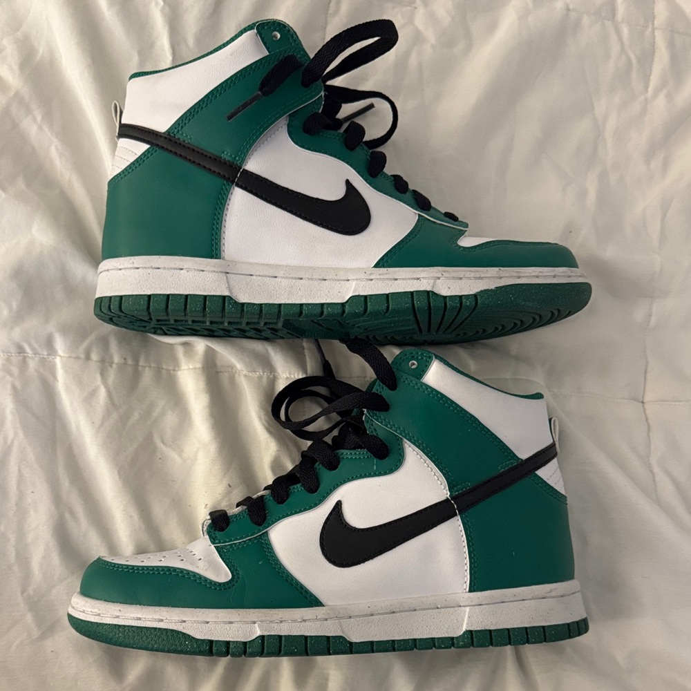 Nike Dunk High-Top Sneakers - Green and White